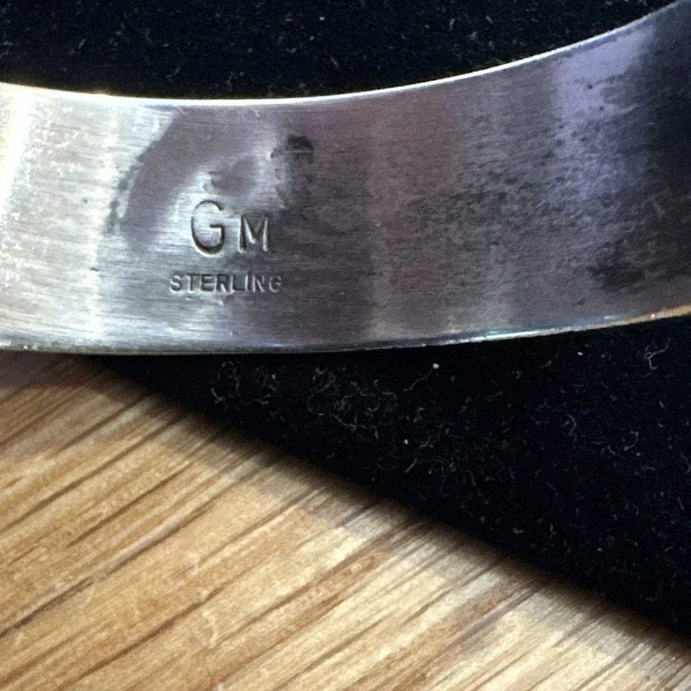 Sterling‎ Silver Cuff Bracelet Signed GM Gerald Mitchell Navajo South Western